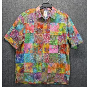 The Territory Ahead Shirt Men's Large Mixed Print Colorful Short Sleeves